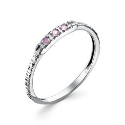 LEPTA Ring "Save and Preserve" made of silver with pink cubic zirconia, consecrated